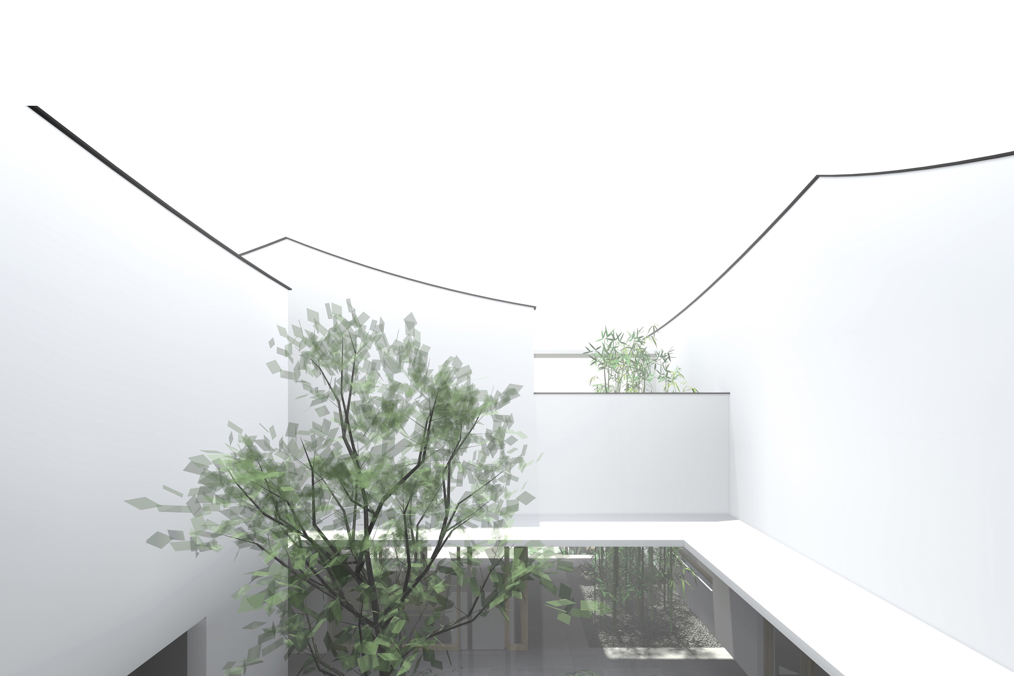 2-01 中庭院，三个白色体量  Central courtyard, three white volumes ©柯笠建筑 Atelier LI.jpeg